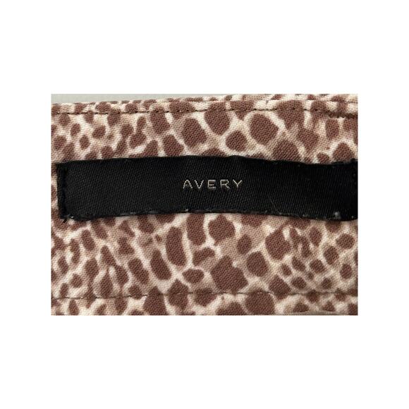 Banana Republic Avery Animal Print Straight Leg Pants Brown White Workwear 2 - Picture 4 of 9